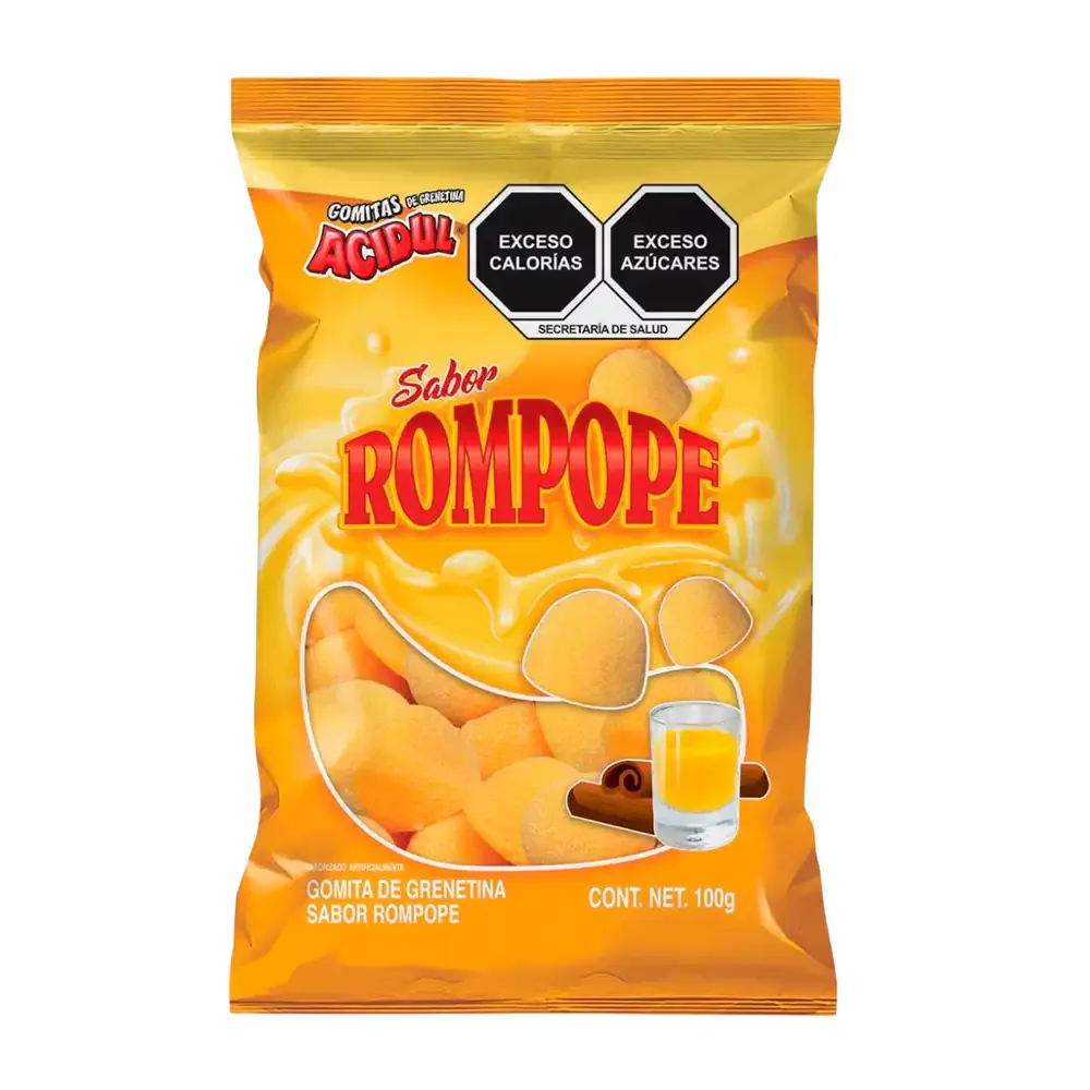 Bolsa de gomitas acidul sabor rompope espolvoreadas con azúcar, 100g / r100