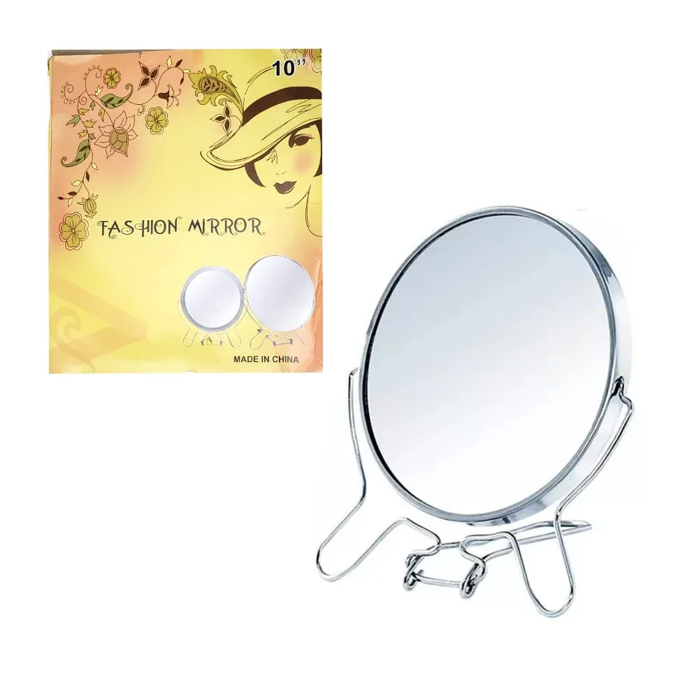 Espejo redondo de doble aumento con base metálica de 10 pulgadas fashion mirror / 11276