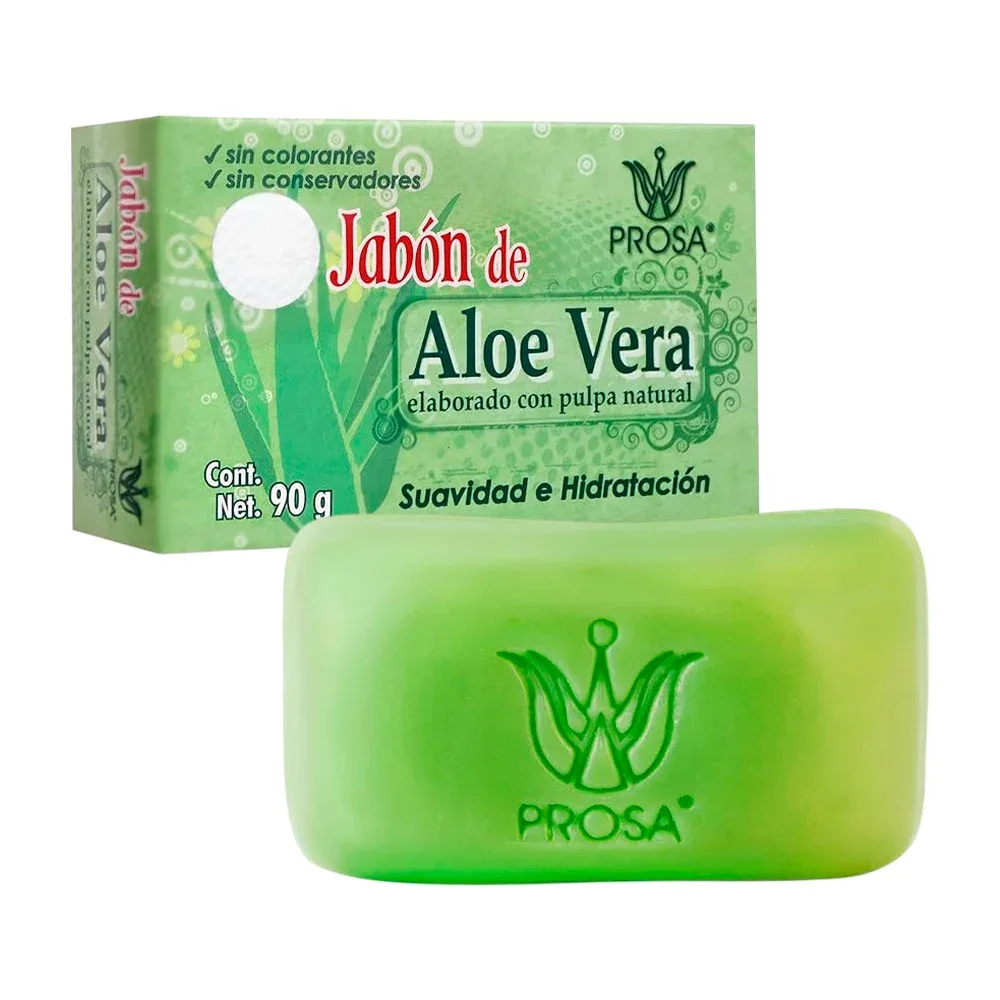 Jabón corporal de aloe vera con pulpa natural para suavidad e hidratación, 90g