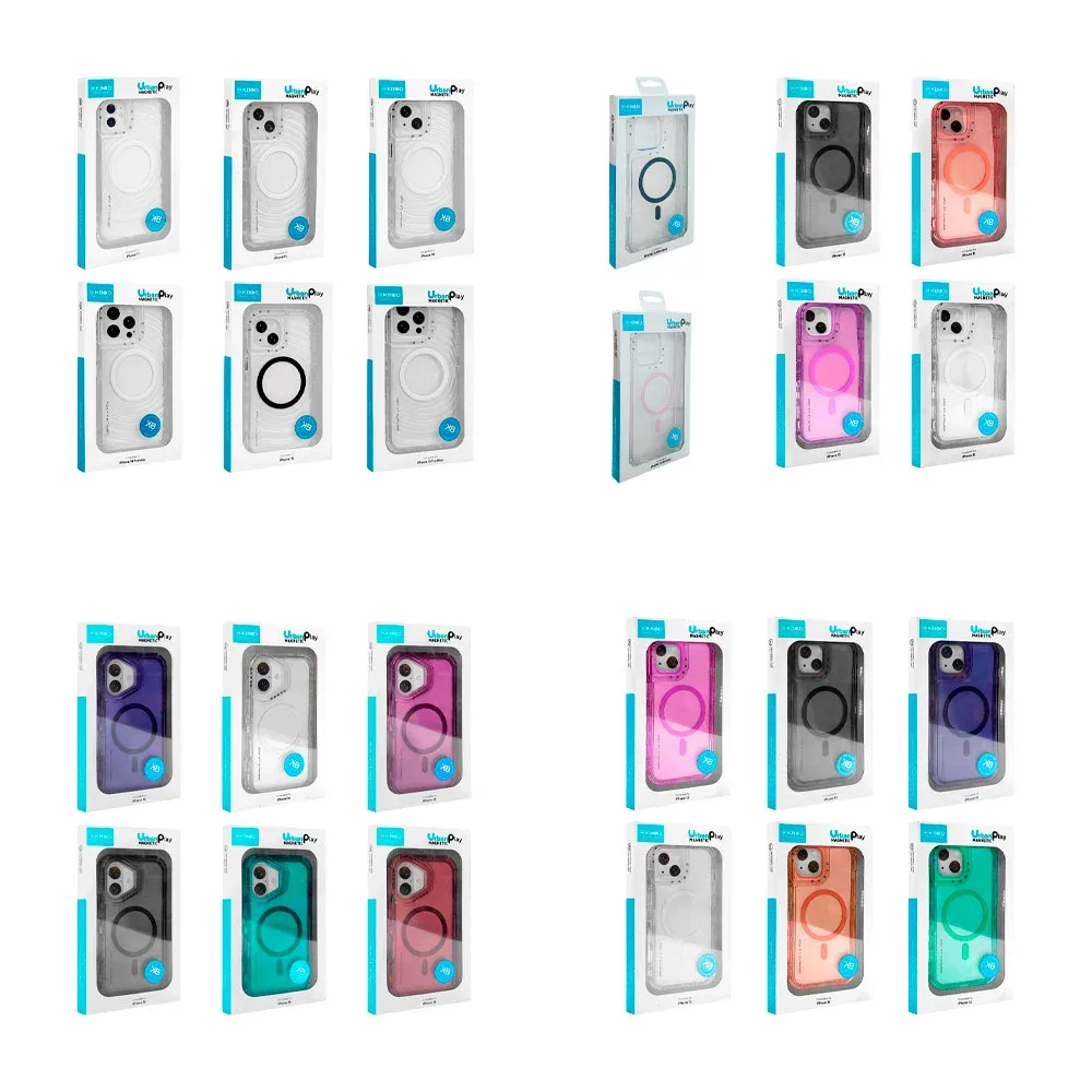 Funda protectora plástico rígido con función de magsafe, montable en 3 piezas y esquinas reforzadas, variedad de modelos
