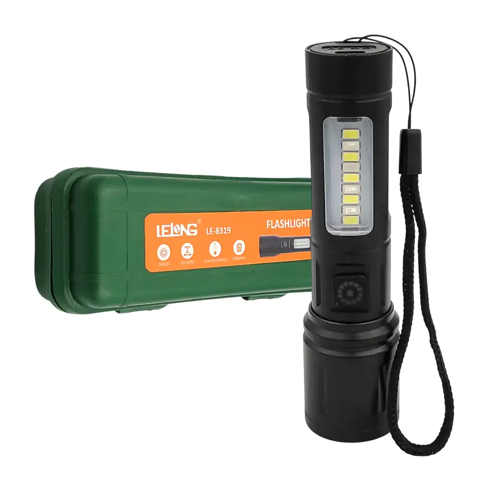 Lámpara linterna recargable, alta potencia con foco telescópico / le-8319