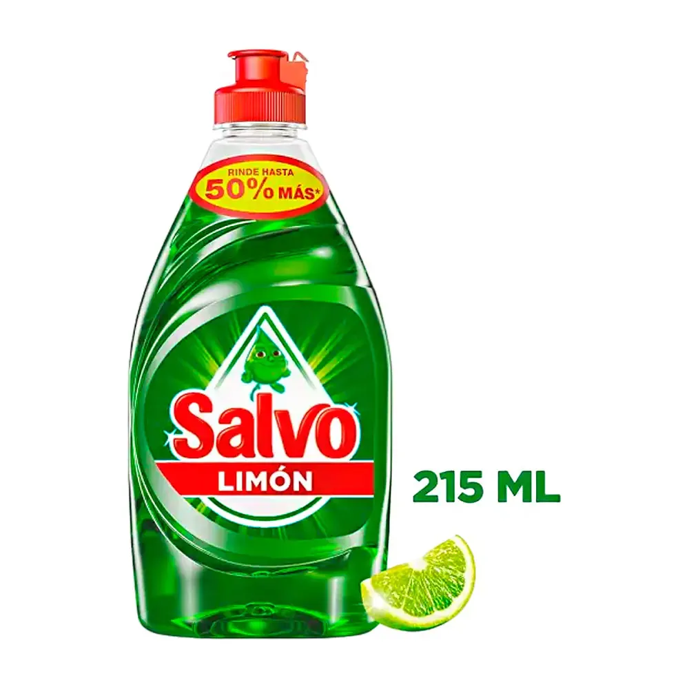 Lavatrastes salvo detergente líquido con aroma a limón, 215ml / 146678