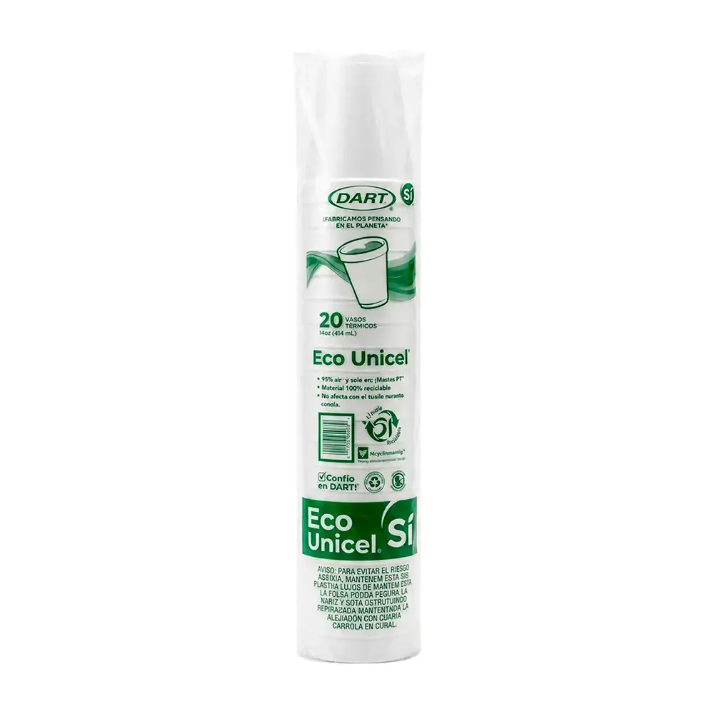 Paquete con 20 vasos térmicos dart del #14 o 414ml / 14j16r