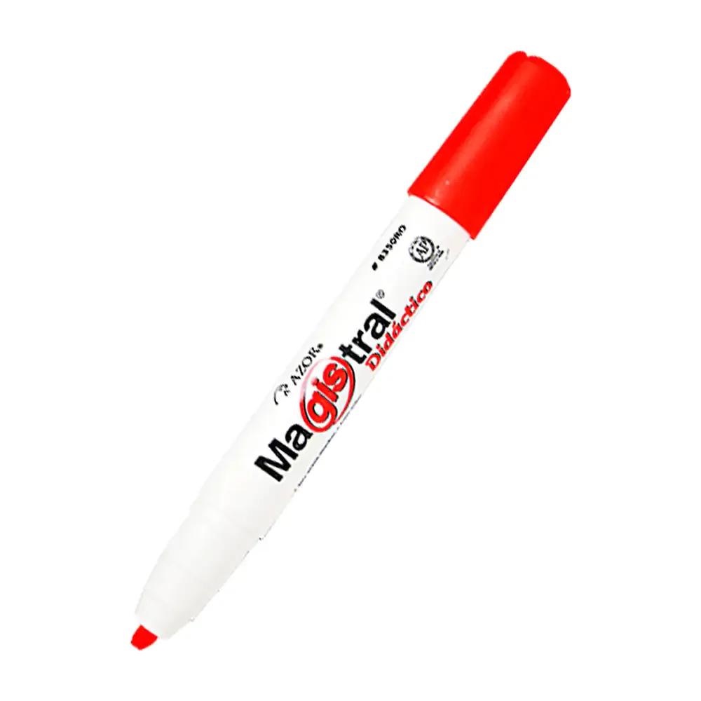 1pz marcador magistral en color rojo de punta gruesa para pizarrón blanco