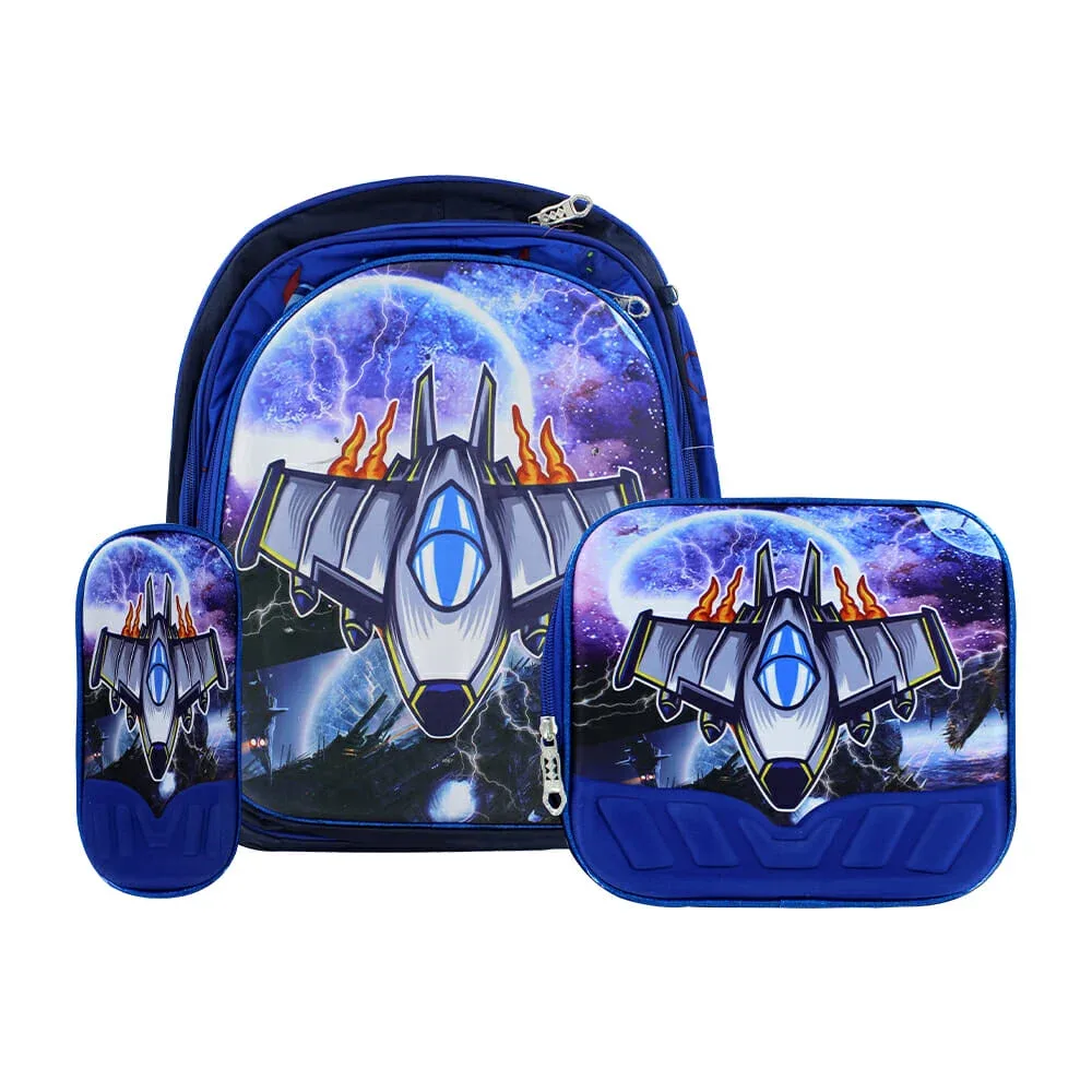 Mochila infantil de 3 compartimentos con diseño animado relieve y luces de colores, variedad de modelos / 16105