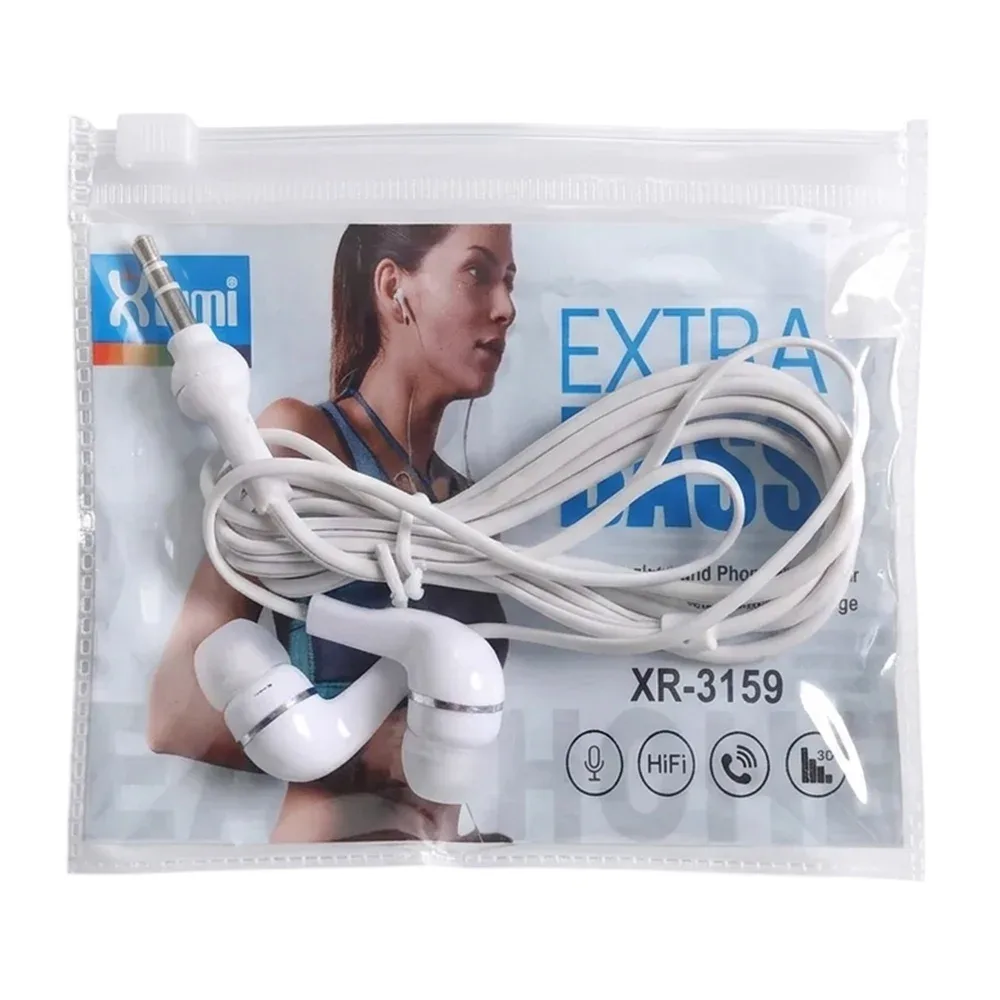 Audífonos xinmi alámbricos con gomita y entrada auxiliar, variedad de colores / extra bass / xr-3159