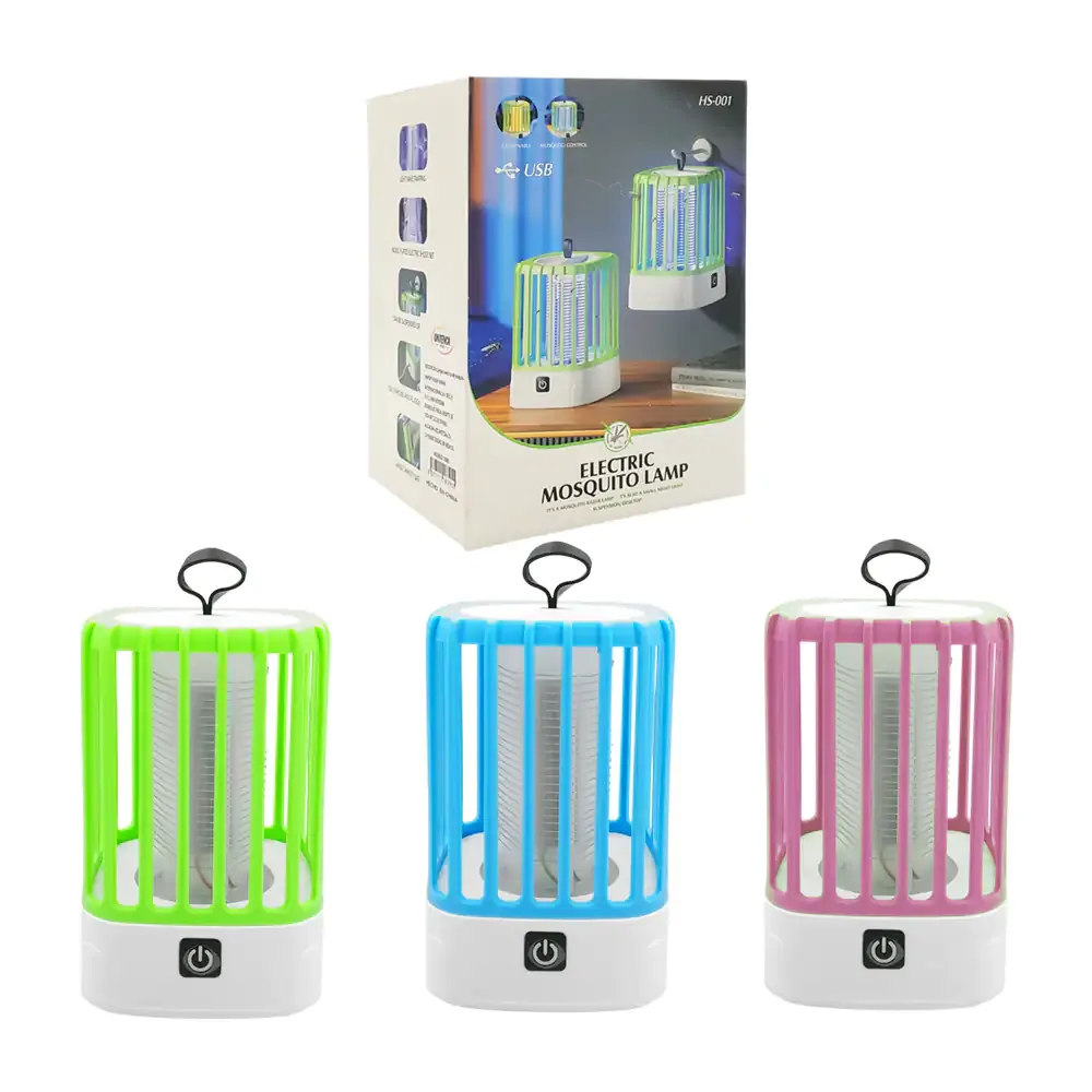 Lámpara eléctrica rectangular mata mosquitos con luz, variedad de colores