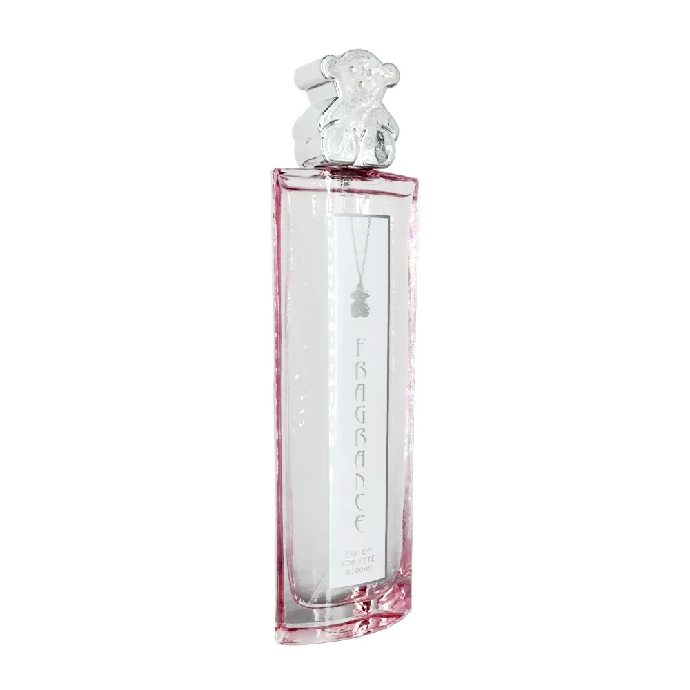 Perfume fragrance en spray con fragrancia para mujer color rosa 100ml diseño tapadera en forma de oso eau de toilette / 08azy5535
