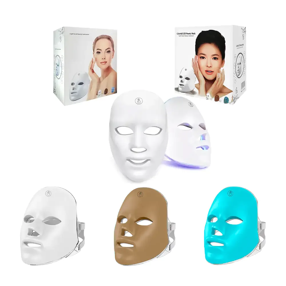 Máscara facial led para tratamiento de fototerapia con carga usb, variedad de colores / 16708