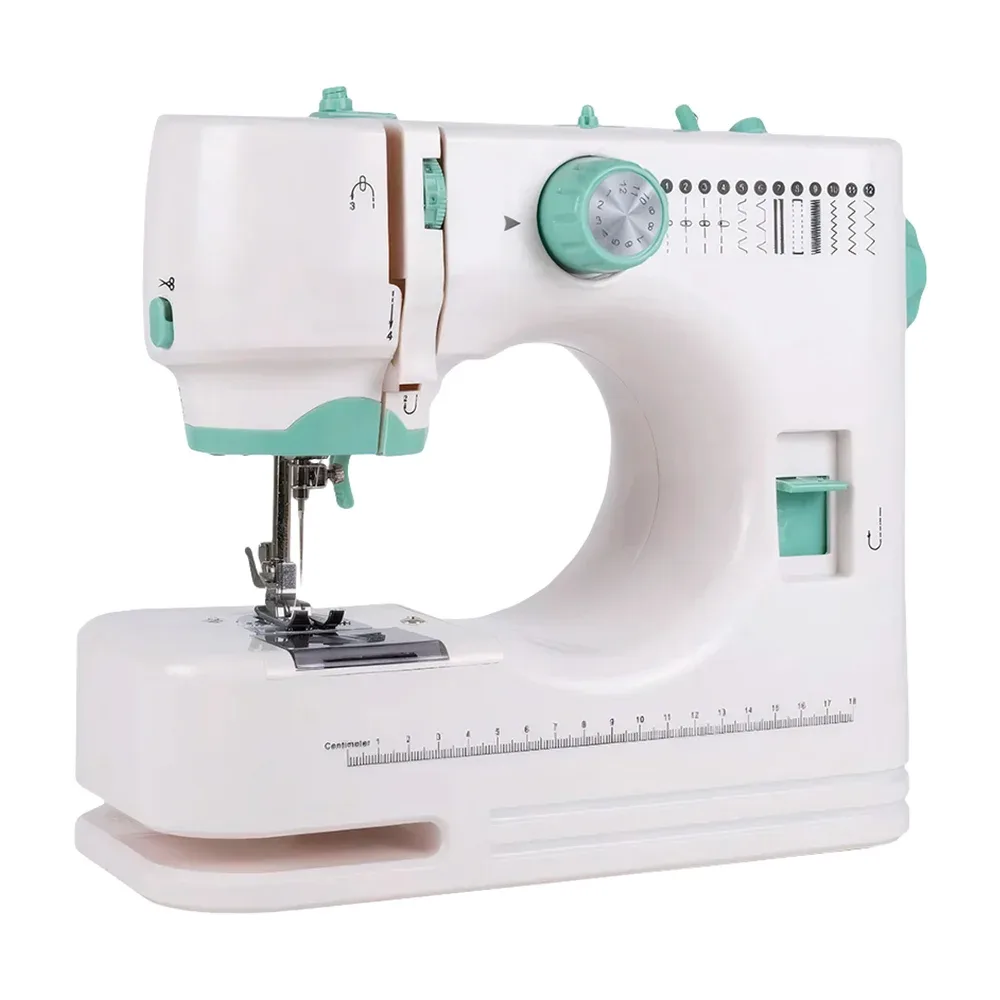Mini máquina eléctrica para coser + 12 puntas intercambiables y kit de costura