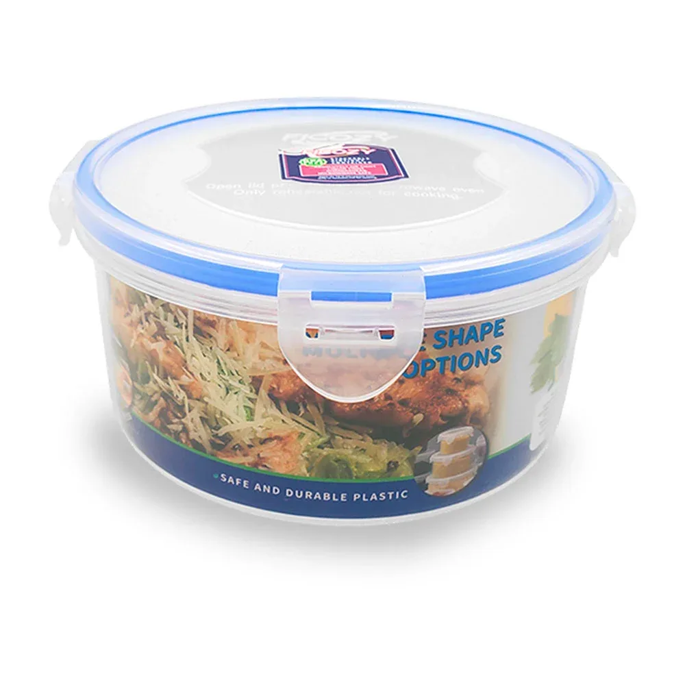 Tupper transparente circular con cierre hermético, capacidad de 1.1l / yh8052
