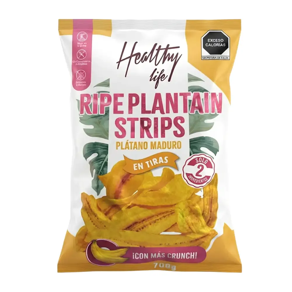 Bolsa strips de plátano maduro deshidratado healthy brand, 700g / 759174