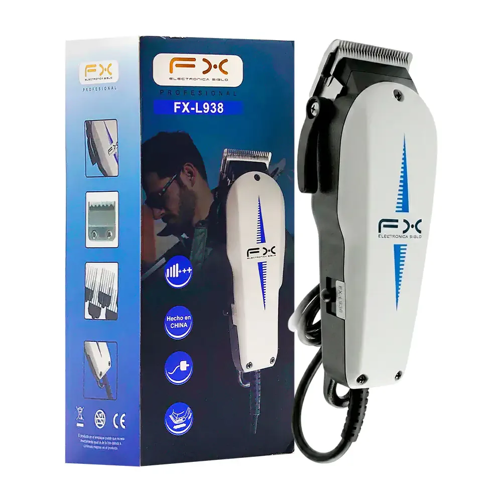 Máquina cortadora de cabello alámbrica con peinetas intercambiables / fx-l938