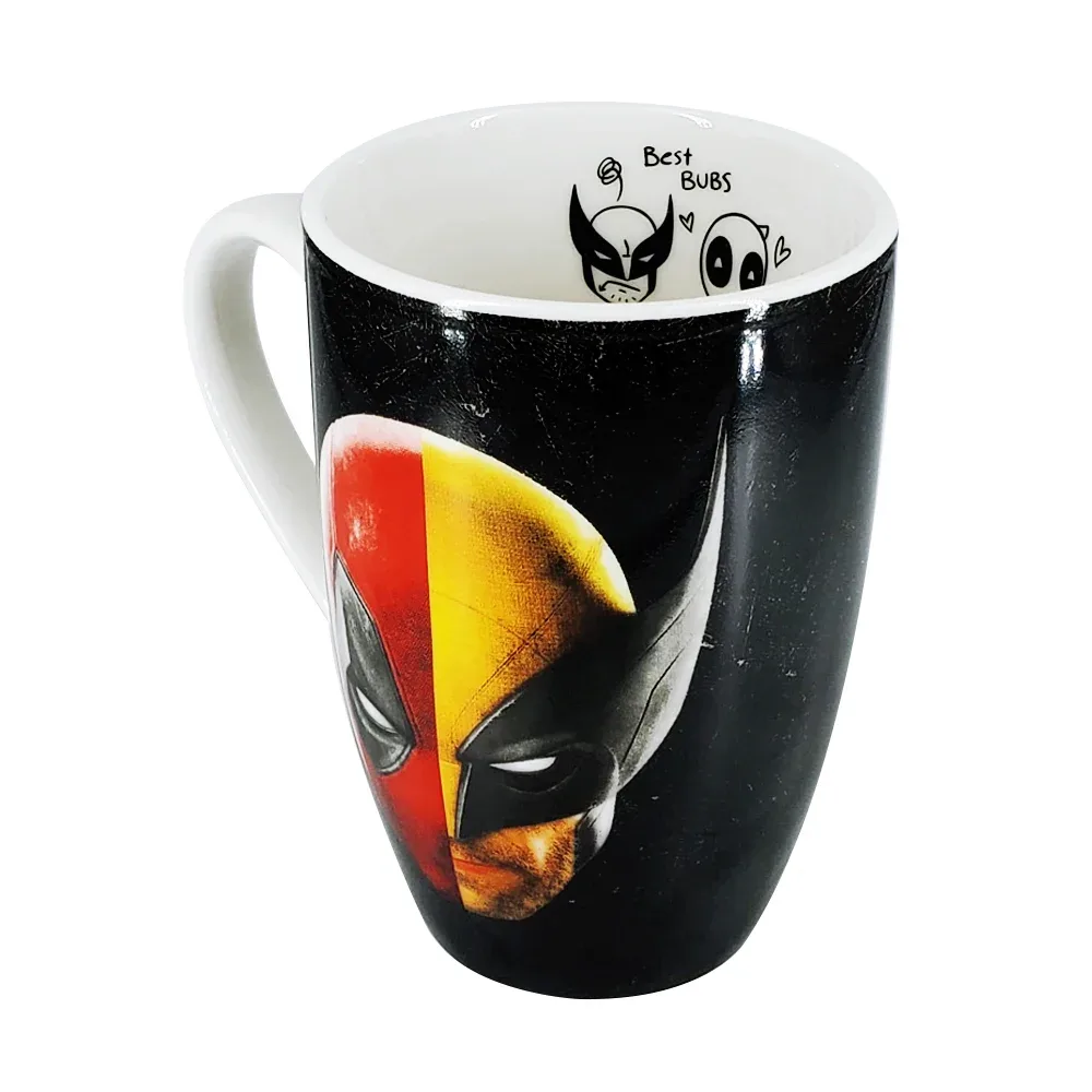 Taza de porcelana con capacidad 500ml y diseño deadpool y wolverine / b199
