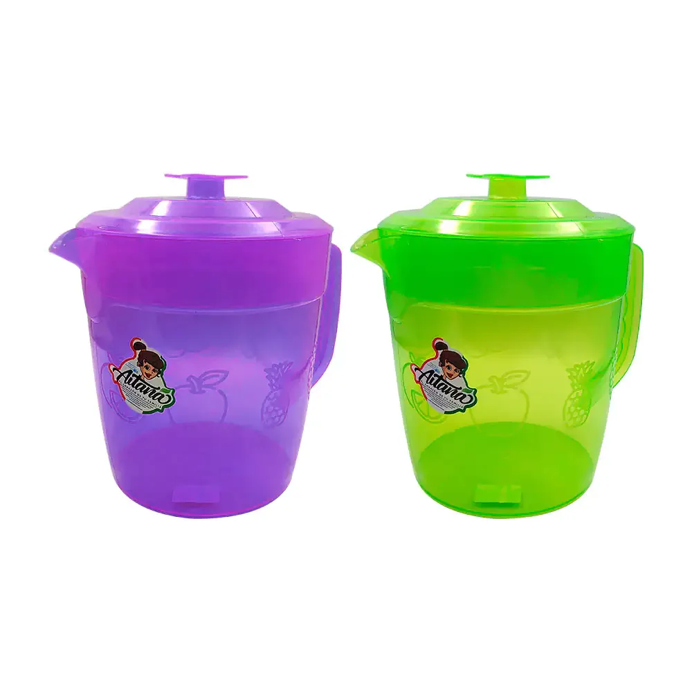 Jarra de plástico translúcido aitana con grabado de frutas, capacidad de 5lt, variedad de colores
