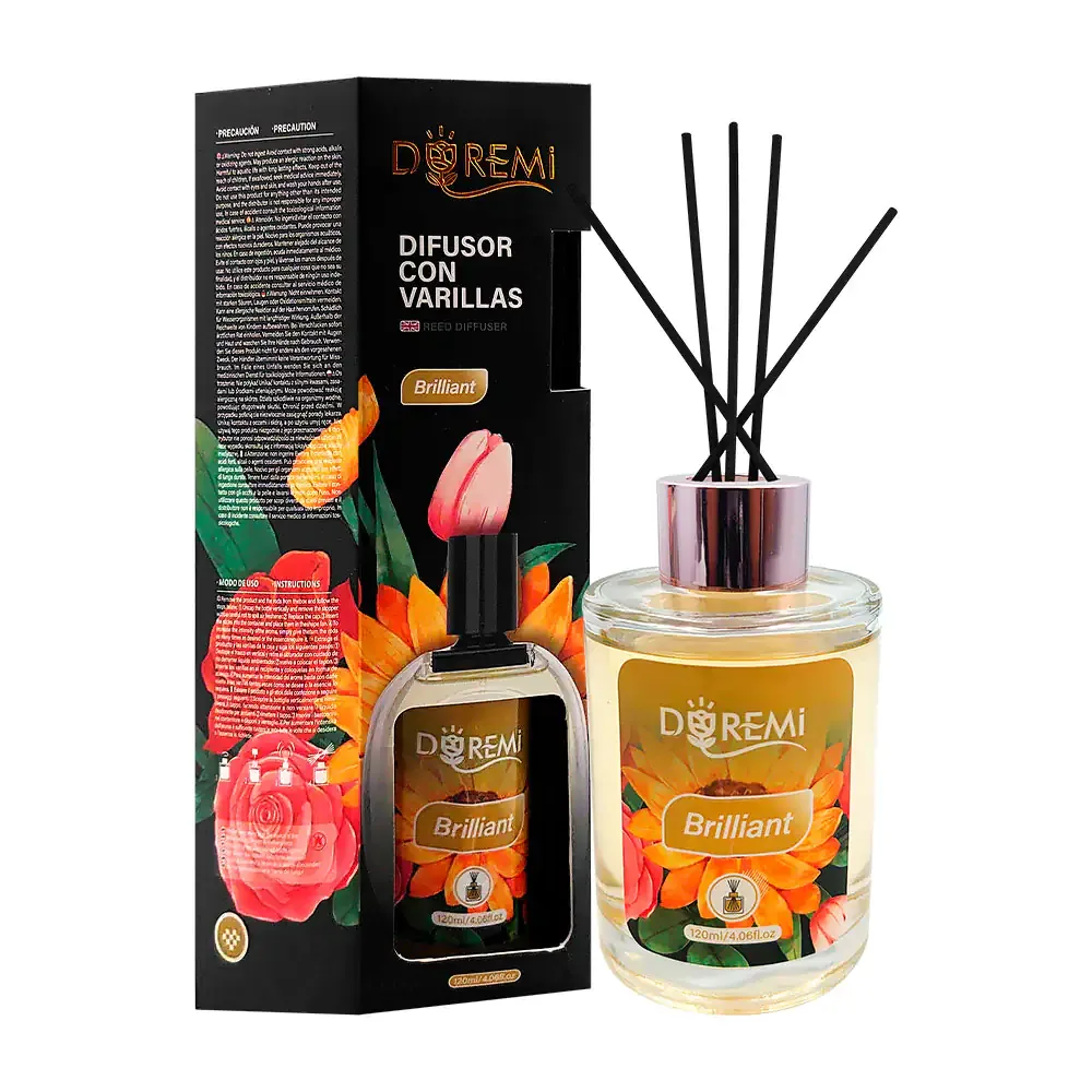 Aromatizante - difusor con varillas en frasco de 120ml, aroma brilliant / 426686
