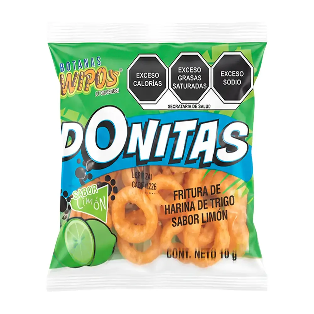 1pza1 de botana wipo de harina de trigo sabor limón 10g / 743142
