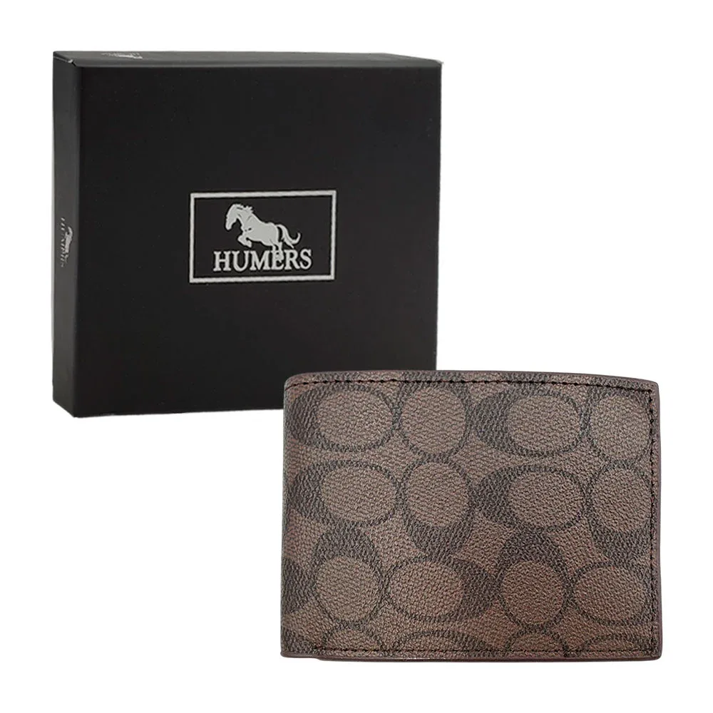 Cartera humers para caballero, estampado de monograma, variedad de colores