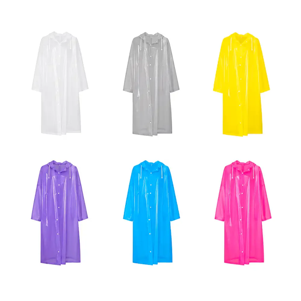 Impermeable para adulto de plástico resistente con botones y cuerda ajustable + visera