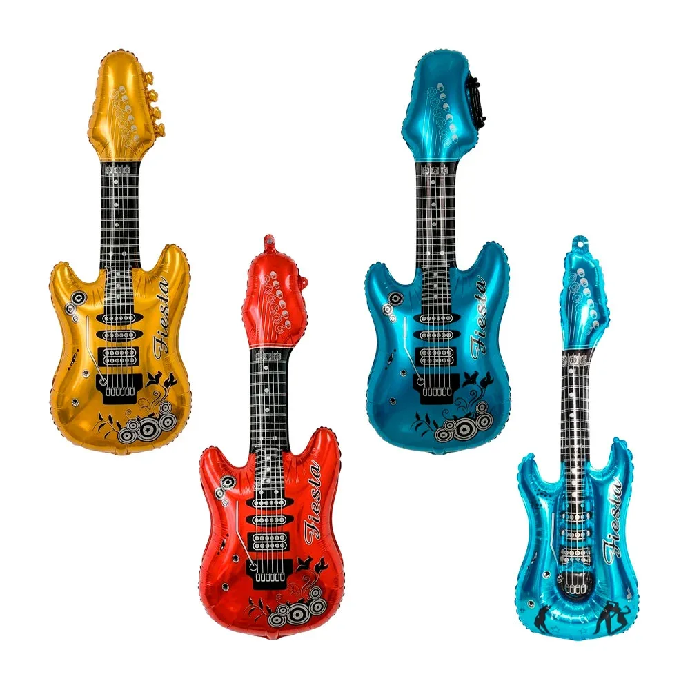 1pza Globo metálico en forma de guitarra, 77cm, variedad de colores / g-0058