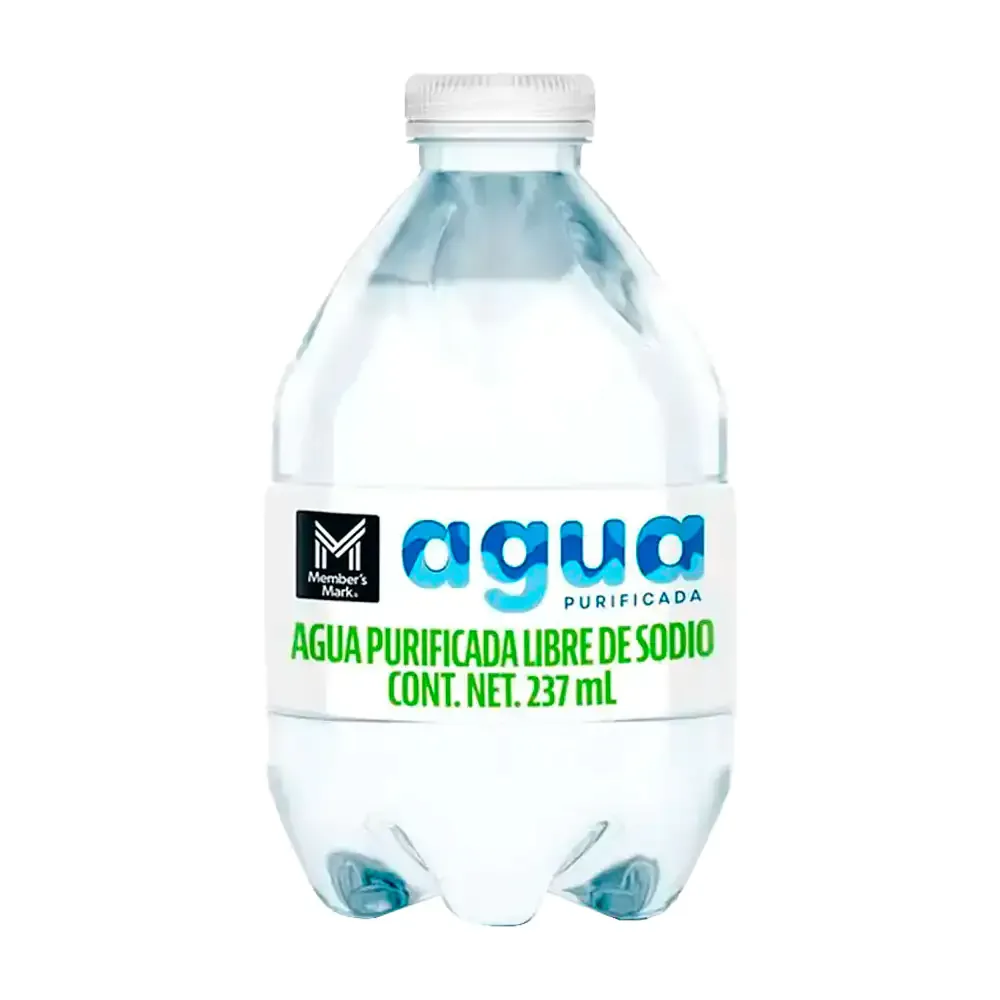 1pz botella de agua purificada libre de sodio 237ml / 013445