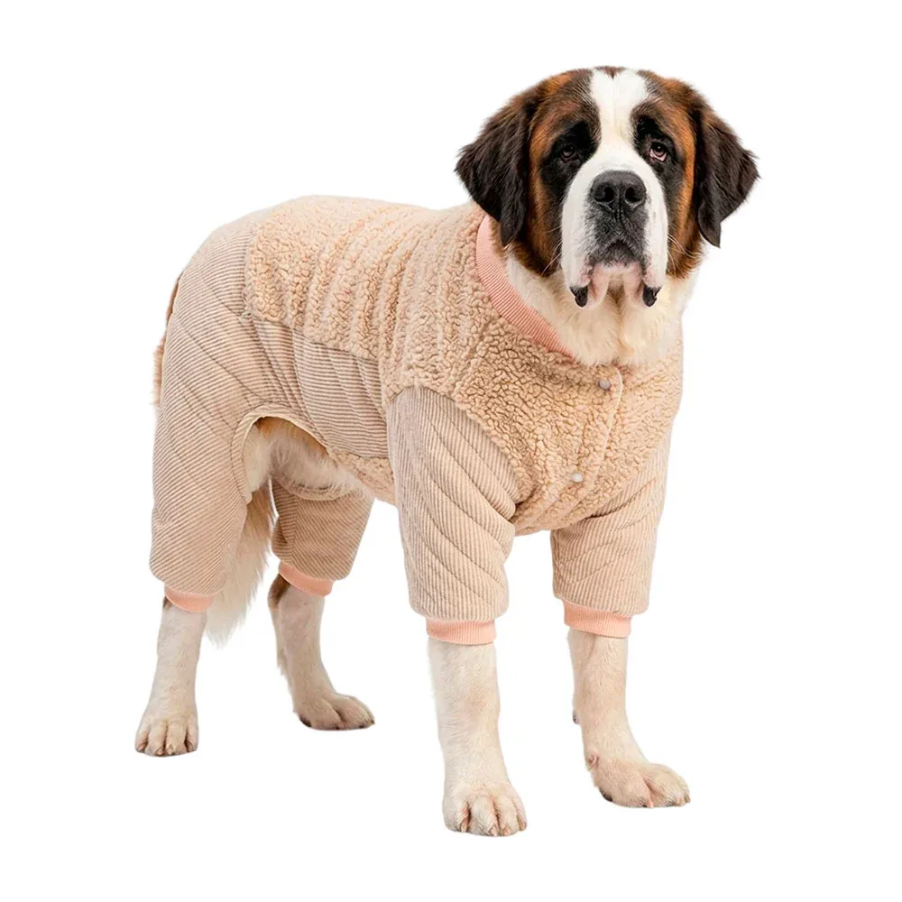 Abrigo afelpado para mascotas talla extra grande, aborregado con 4 patas