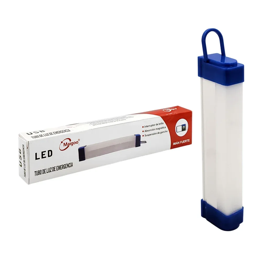 Lámpara de emergencia en forma de tubo, 20w con carga usb, iman y gancho