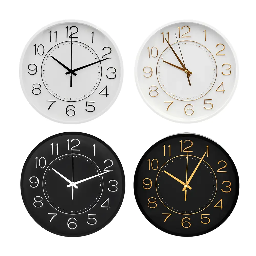 Reloj analógico para pared con diseño moderno y detalles de mini estrellas