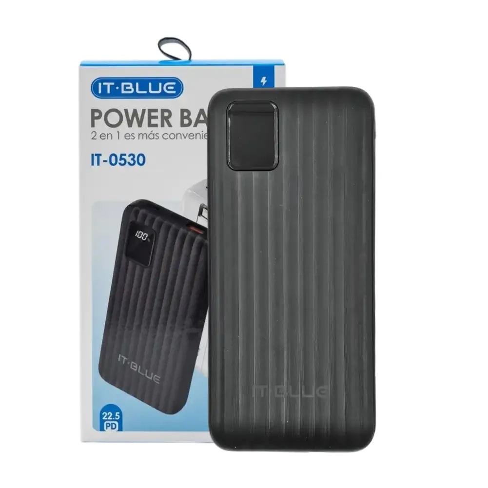 Power bank portatil it-blue 2en1 con capacidad de 10,000 mah carga rápida pd 22.5w / it-0530