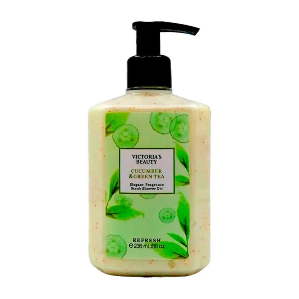 Gel exfoliante corporal con fragancia de pepino y té verde, 236ml / victorias beauty / cucumber & green tea / 3225#