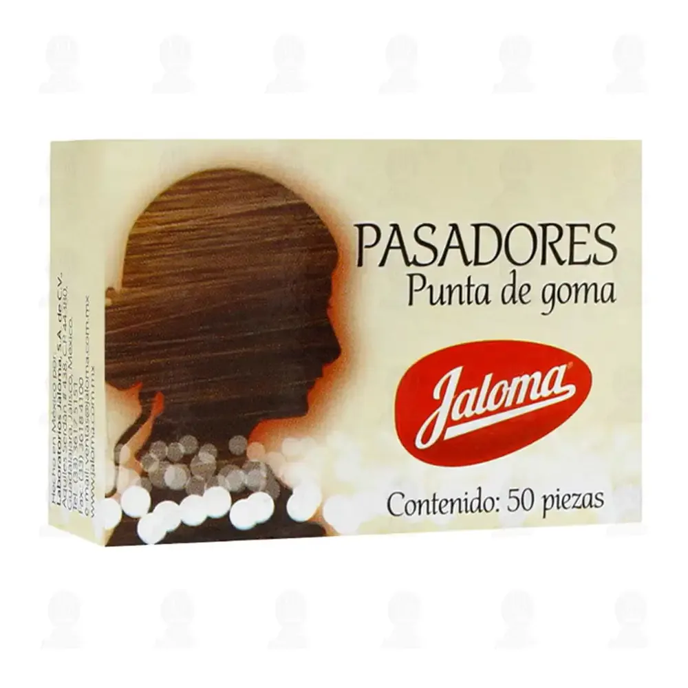 Caja con 50 pasadores jaloma negros con punta de goma / 433054