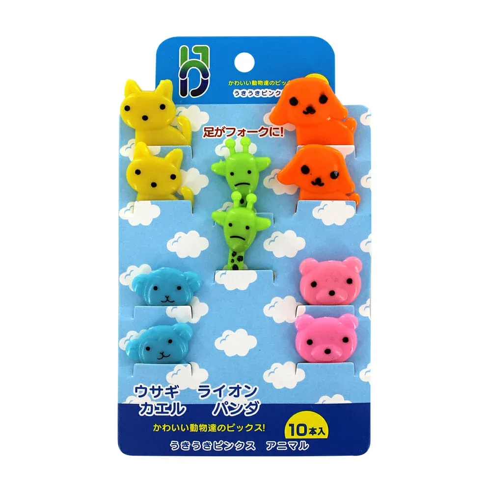 Set 10 tenedores mini con diseño de animales para fruta 1681828 / 80501 / y-99-1 / yy-0001 / hj-0002