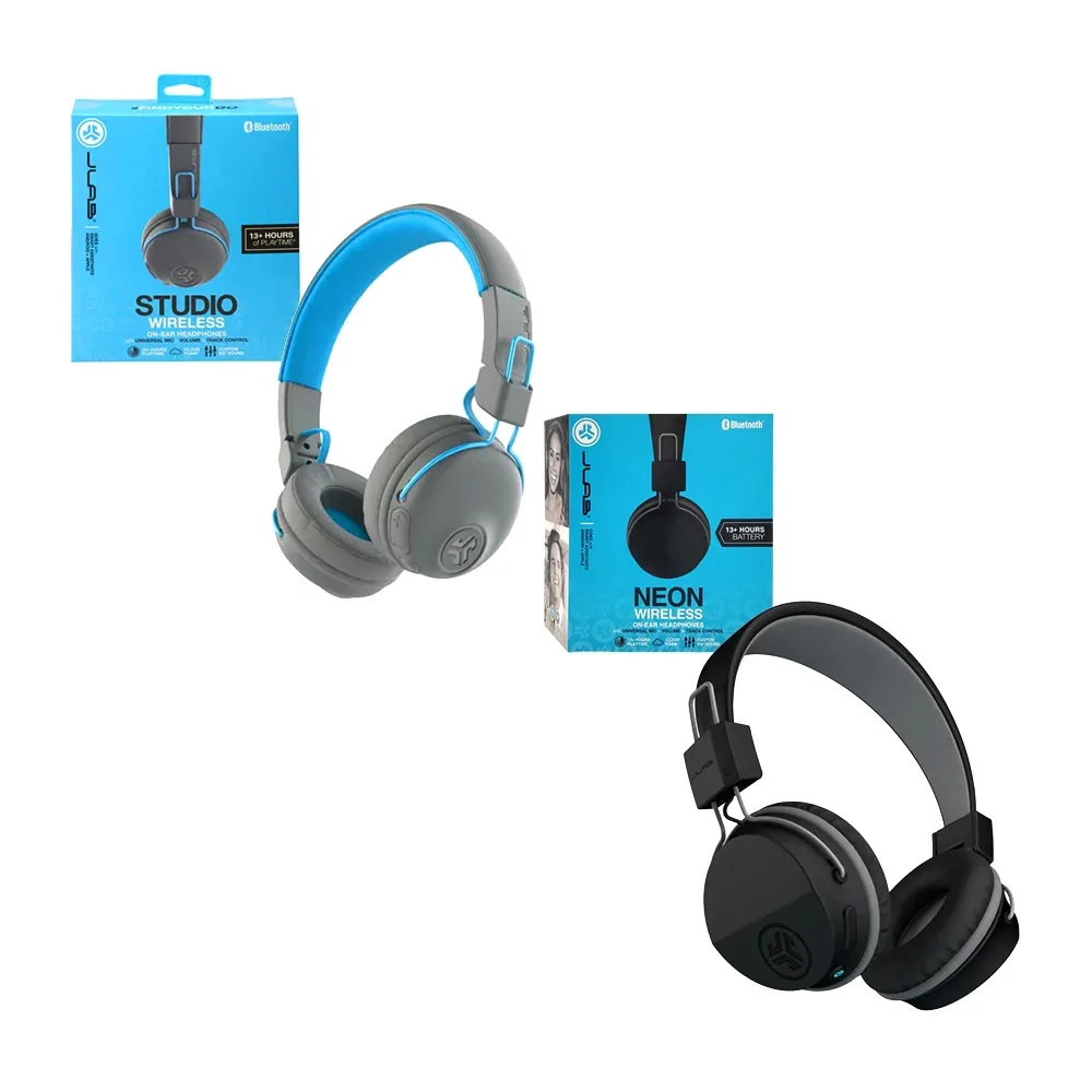 Audífonos jlab tipo diadema bluetooth, variedad de colores / hbneonrblk4