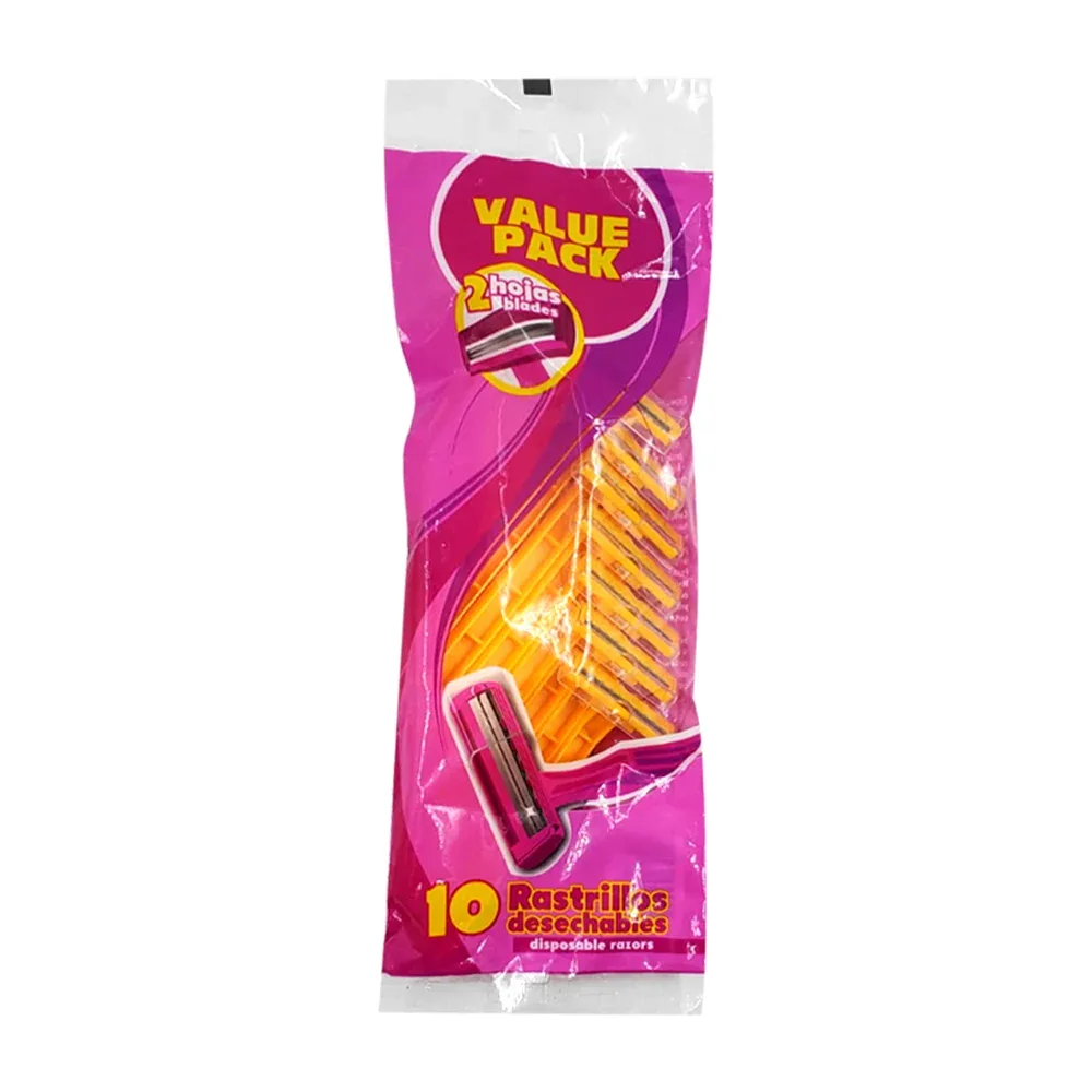 Paquete con 10 rastrillos desechables con doble navaja / value pack / hem41515-1 / k056