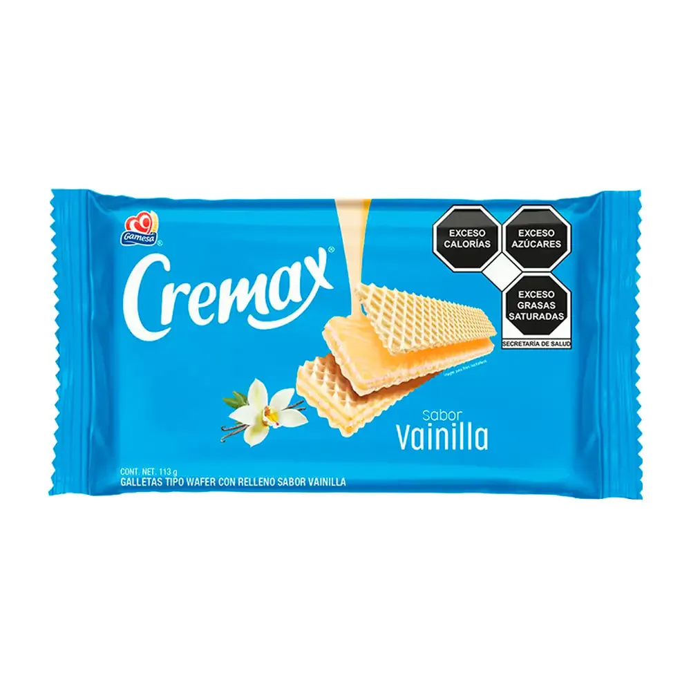 Paquete de galletas cremax rellenas de crema sabor vainilla, 113g / 022892