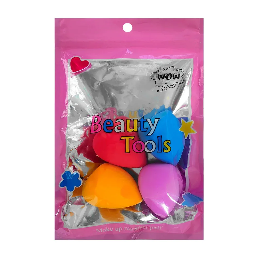 Paquete con 4 esponjas para aplicar maquillaje, variedad de colores / sq-134