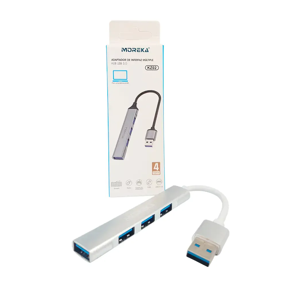 Adaptador de interfaz múltiple usb 3.0 moreka,  de 4 puertos de alta velocidad / kz02