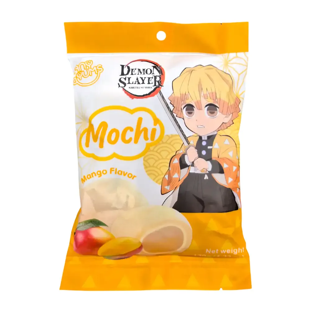 1pza bolsa de mochi, dulce de arroz con relleno sabor mango, temática de zenitsu, 120g / 544187
