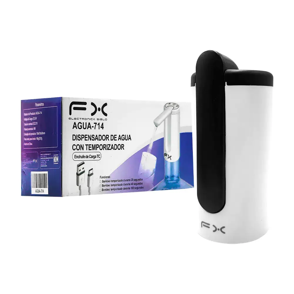 Dispensador de agua recargable con boquilla plegable y temporizador / agua-714
