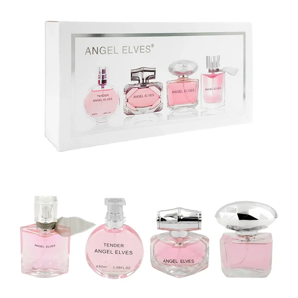 Paquete angel elves con 4 frascos de perfume con fragancia para dama, 30ml x4