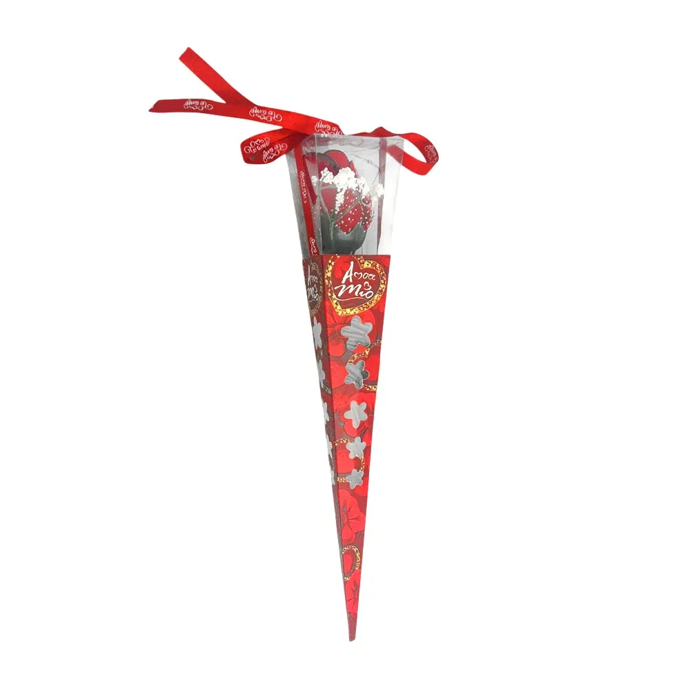 1pz estuche con una rosa artificial, con luz led y frases de amor / ms-24-31-1
