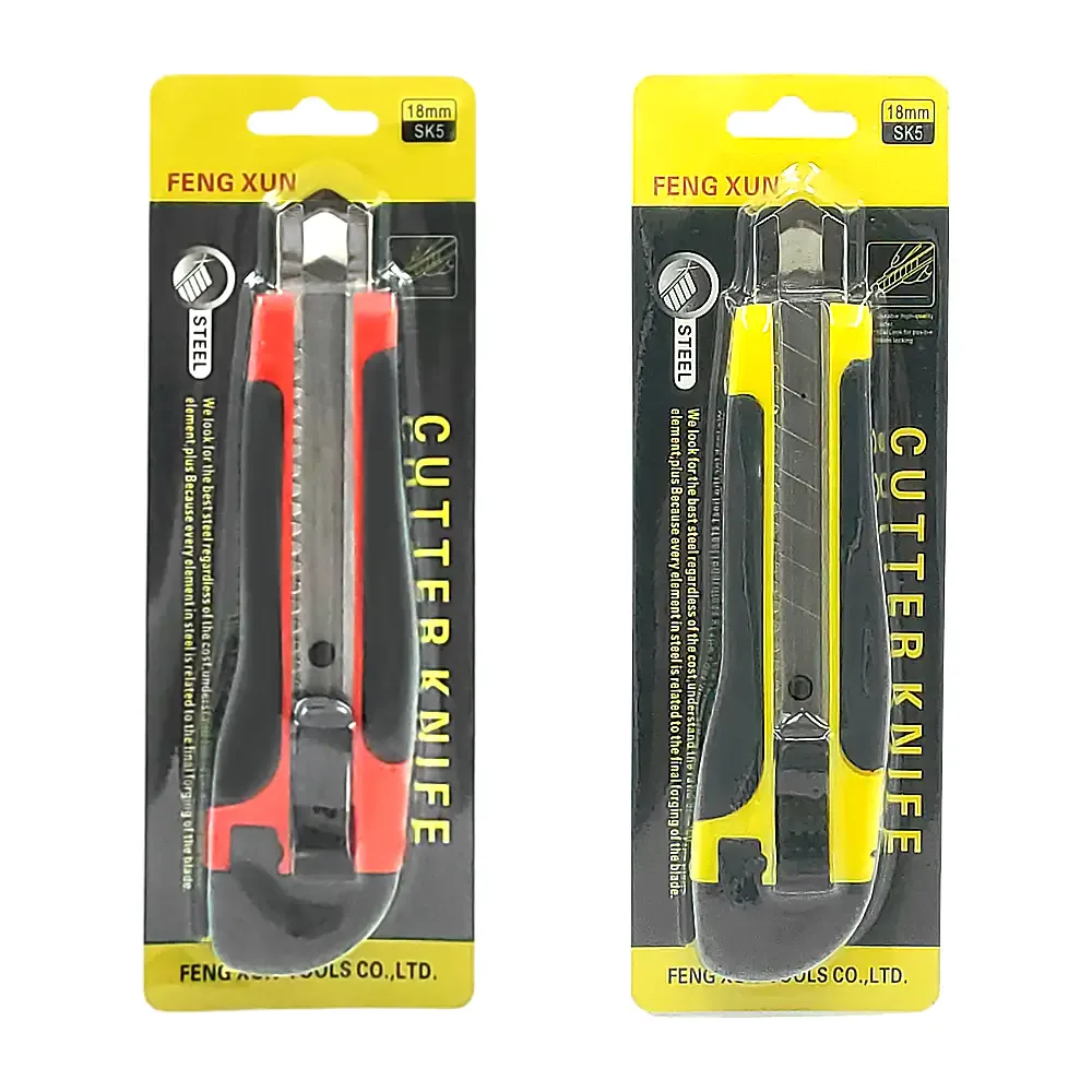 Cutter grande con hoja de 18mm + empuñadura antideslizante y bloqueo automático / cutter knife / 24-mgd-01