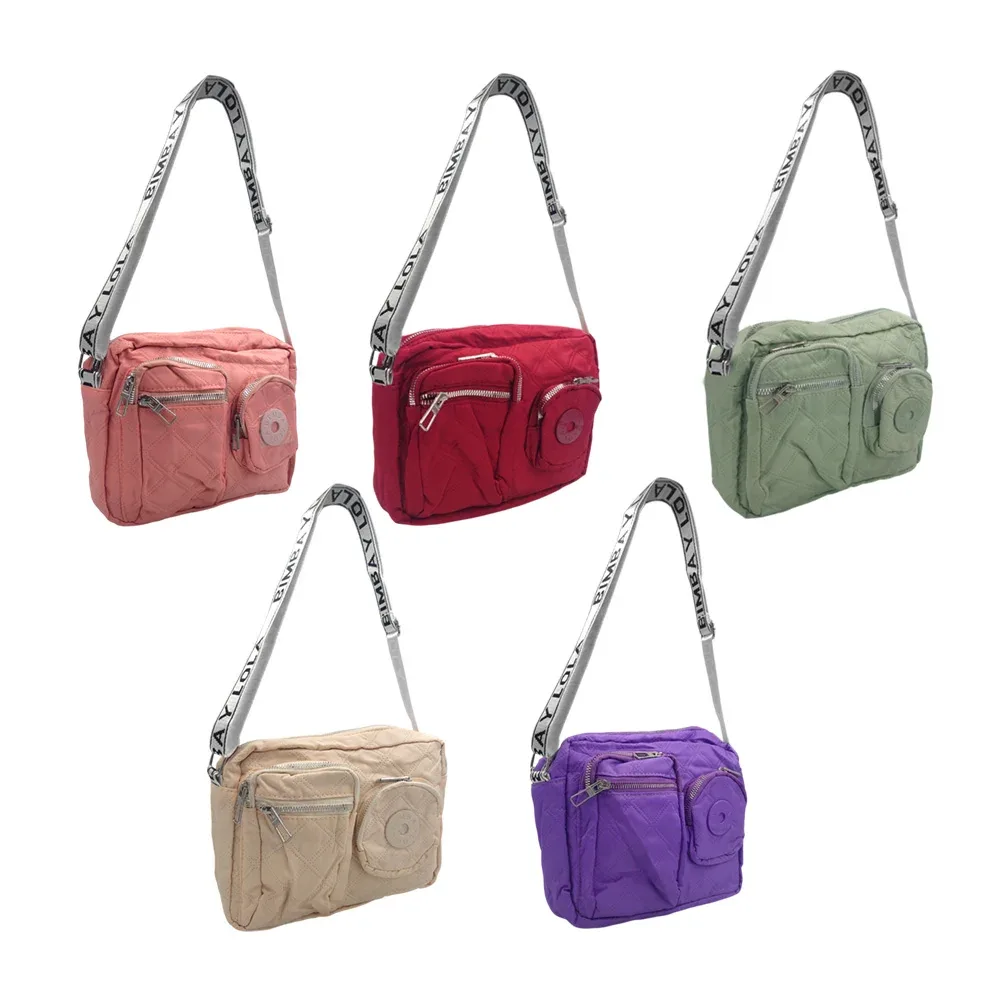 Bolsa de dama byl, 5 compartimentos, cierre plateado, asa decorativa, variedad
