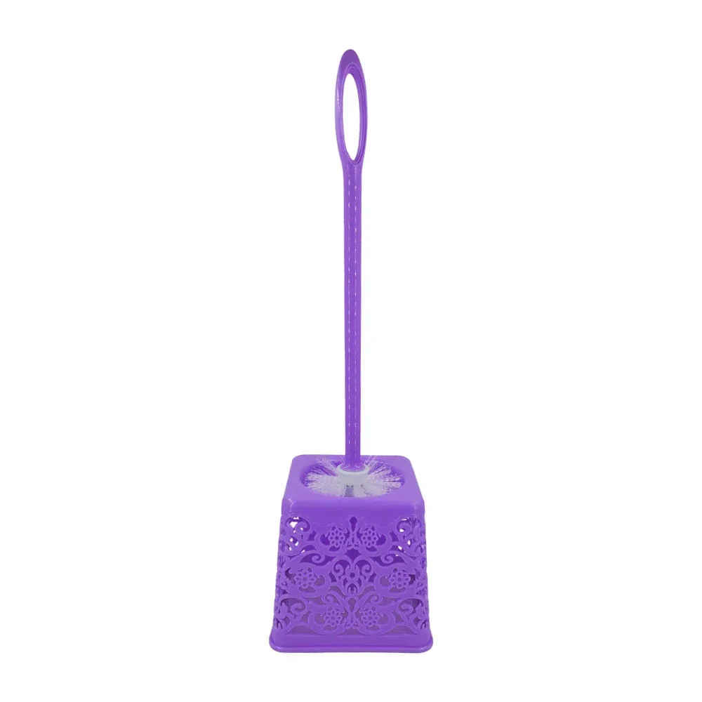 Cepillo de plástico para lavar el baño - inodoro con base cuadrada de plástico con diseño, 45cm / 2005