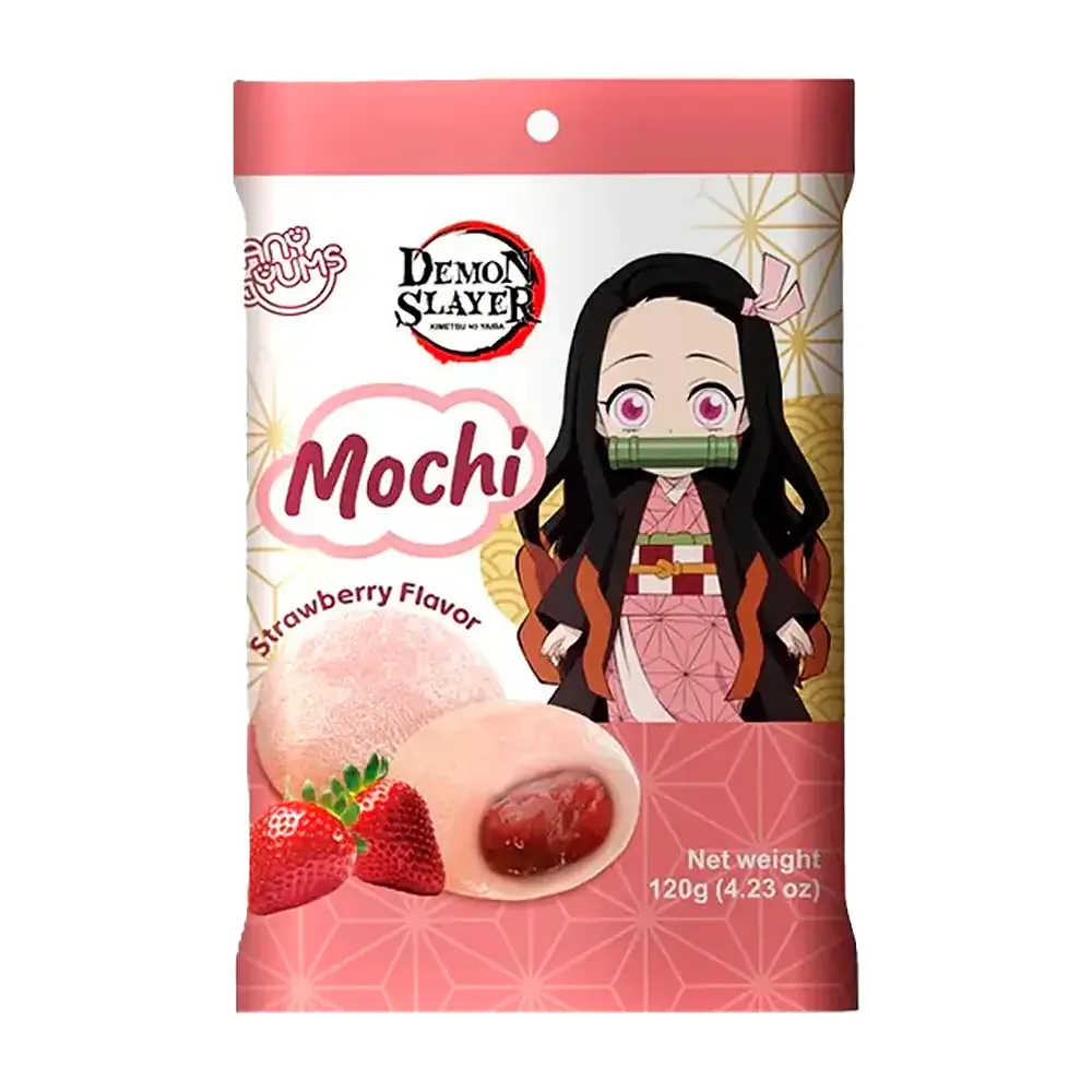 1pza bolsa de mochi, dulce de arroz con relleno sabor fresa, temática de nezuko, 120g / 896647