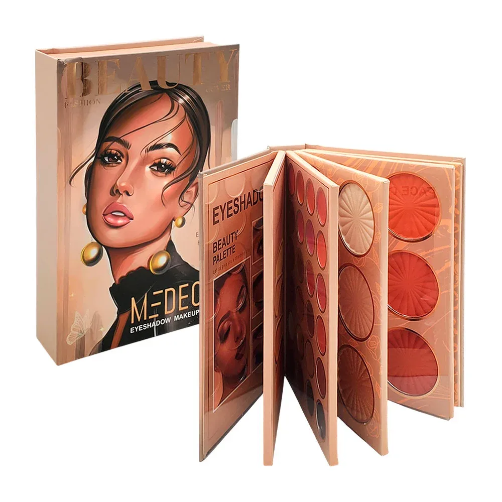 Paleta de maquillaje con estampado de revista y 5 compartimentos / eye-6705