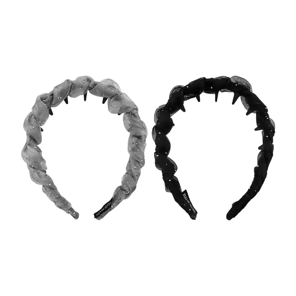 Diadema de tul para el cabello con pedrería y peineta de plástico, variedad