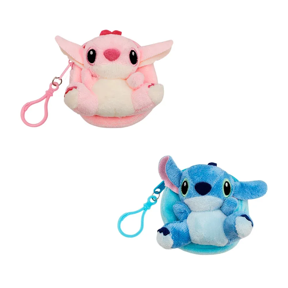 1pza Mini monedero afelpado con personajes de stitch, variedad de colores