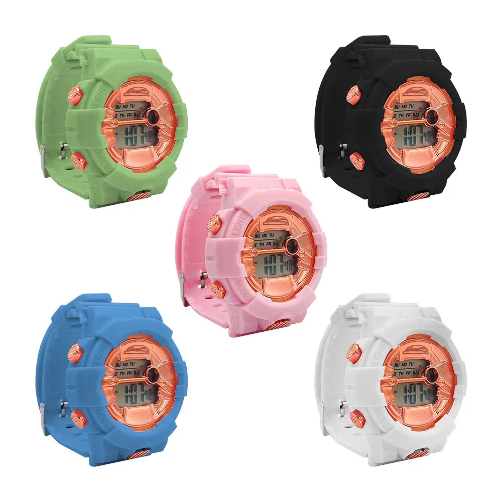 1pza reloj digital deportivo con correas de plástico, color surtido / a40