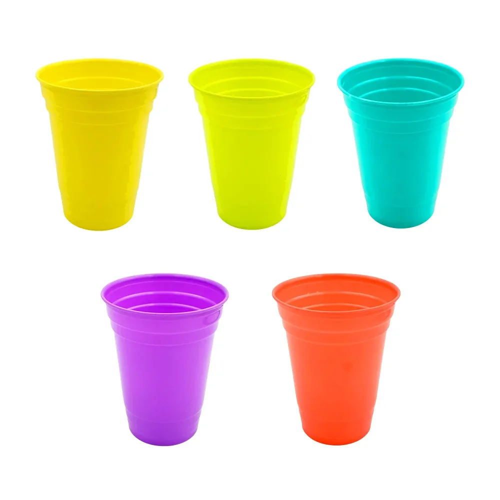 Vaso de plástico opaco grande, con relieve de líneas, variedad de colores / vaso ximena grande